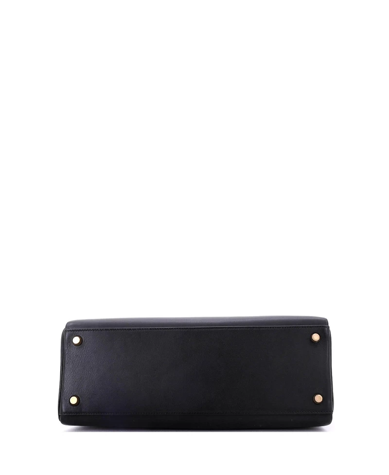 Pre-Owned Hermes Kelly 32 Handbag Black Gulliver with Gold Hardware