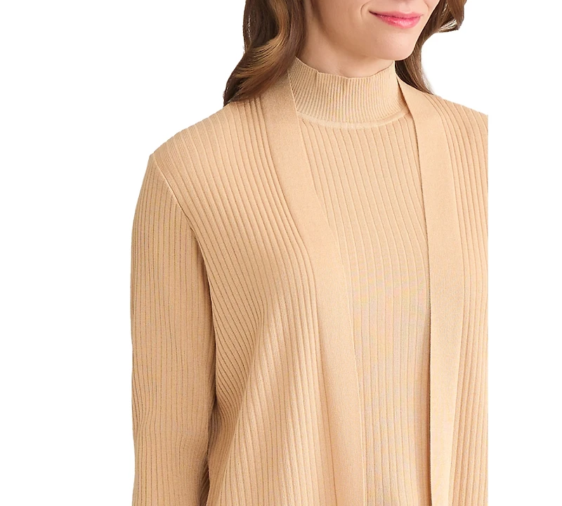 Jones New York Women's Sutton Ribbed Long-Sleeve Cardigan Sweater