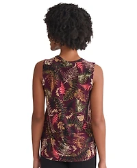 Jones New York Women's Sleeveless V-Neck Pleat Front Top