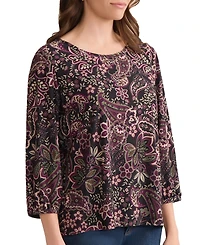 Jones New York Women's Crewneck Puff Sleeve Top