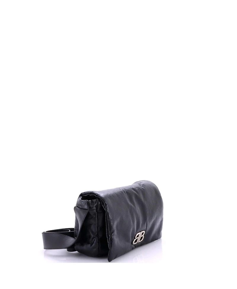 Pre-Owned Balenciaga Small Monaco Messenger Flap Bag Leather