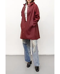 Stutterheim Women's Mosebacke Hooded Long Sleeve Raincoat
