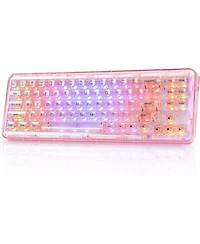 Yunzii X71 Wireless Hot Swappable Transparent Mechanical Keyboard, 68% Layout, BT5.0/2.4G/Usb-c Gasket Mount Rgb Backlit for Windows/Mac