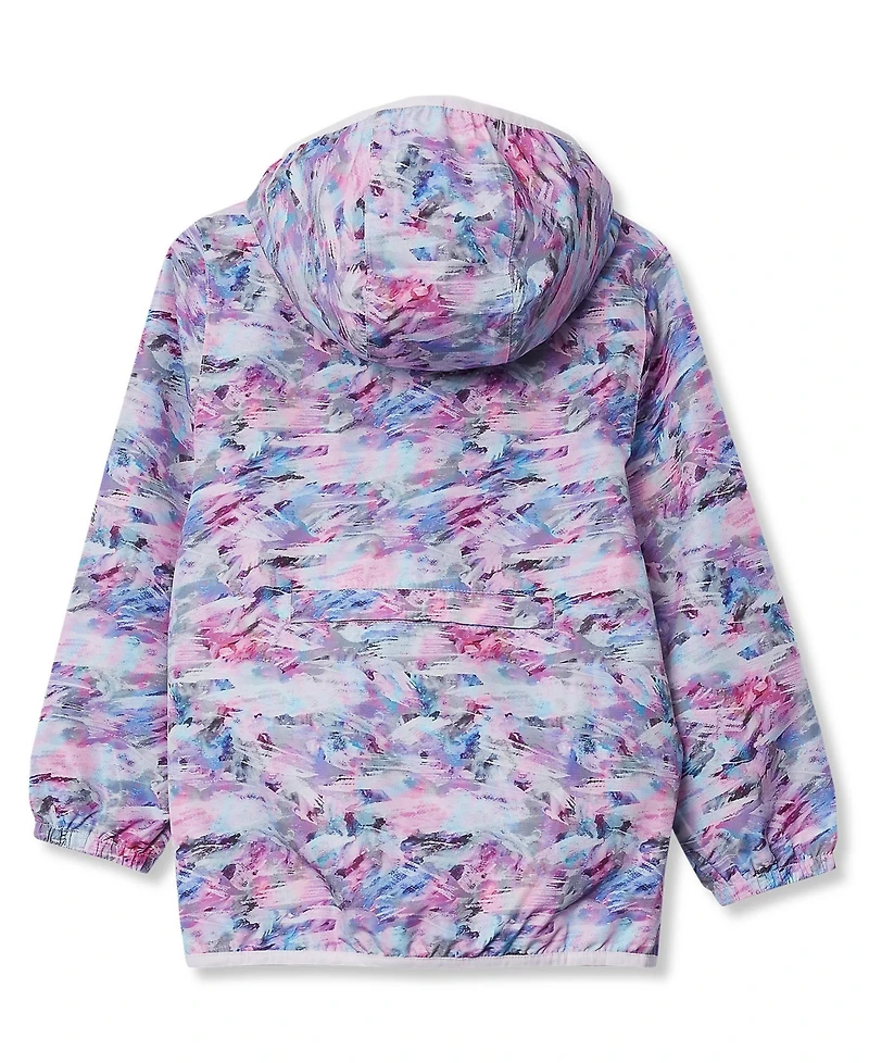 Lands' End Girls Waterproof Hooded Packable Rain Jacket