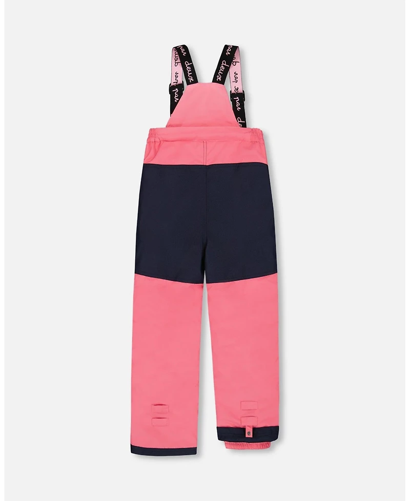 Deux par Toddler Girls Two-Piece Play Snowsuit with Printed Jacket and Solid Pant Candy Pink - Toddler|Child