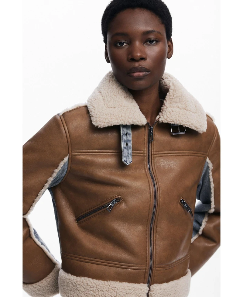 Desigual Women's Combined shearling jacket