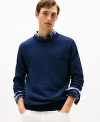 Tommy Hilfiger Men's Crewneck Two-Tone Cotton Cashmere Sweater