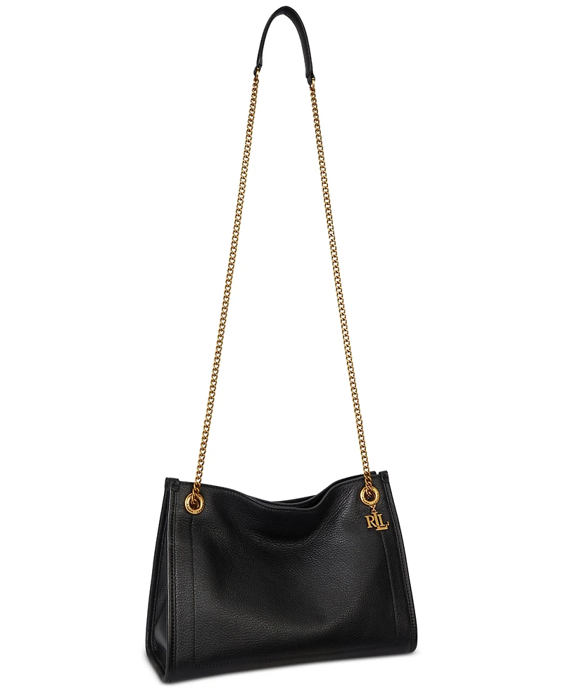 Lauren Ralph Bradley Small Pebbled Leather Tote Bag