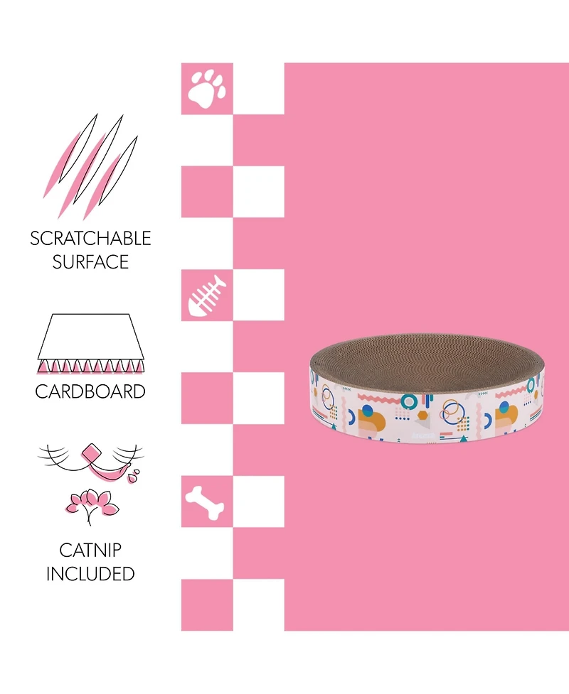 The Licker Store Nelson 20.13" Modern Cardboard Round Bowl Cat Scratcher with Catnip