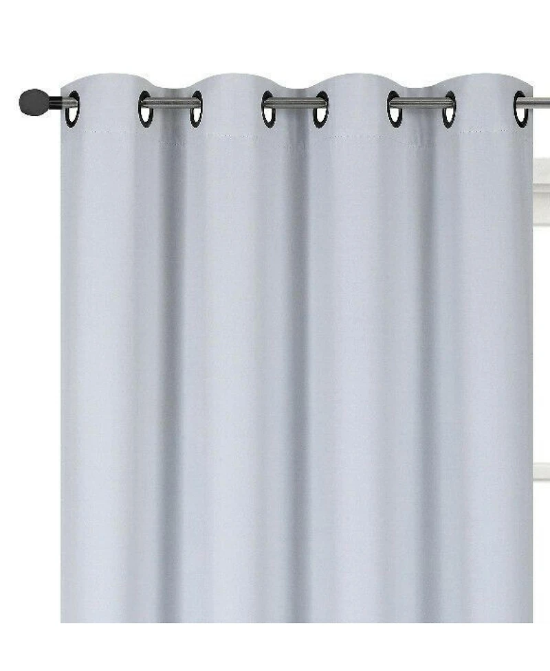 Kate Aurora 100% Hotel Thermal Blackout White Grommet Top Curtain Panels - 50 in. W x 45 in. L, White