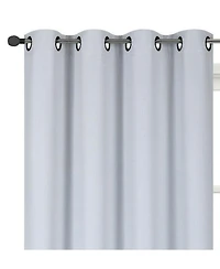 Kate Aurora 100% Hotel Thermal Blackout White Grommet Top Curtain Panels - 50 in. W x 45 in. L, White