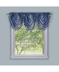 GoodGram Ombre Crushed Satin Sheer Single Window Curtains & Valances - 46 in. W x 42 L Valance, Autumn