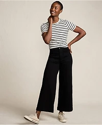 Lands' End Women's Denim High Rise Patch Pocket Extra Wide Leg Crop Jeans