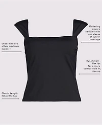 Lands' End Plus Square Neck Underwire Tankini Top