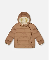 Deux par Kids Unisex Compressible Winter Puffy Coat Designed for Car Seat Chanterelle - Toddler|Child