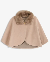 I.n.c. International Concepts Cropped Cape Topper with Faux Fur Collar, Macy's Exclusive