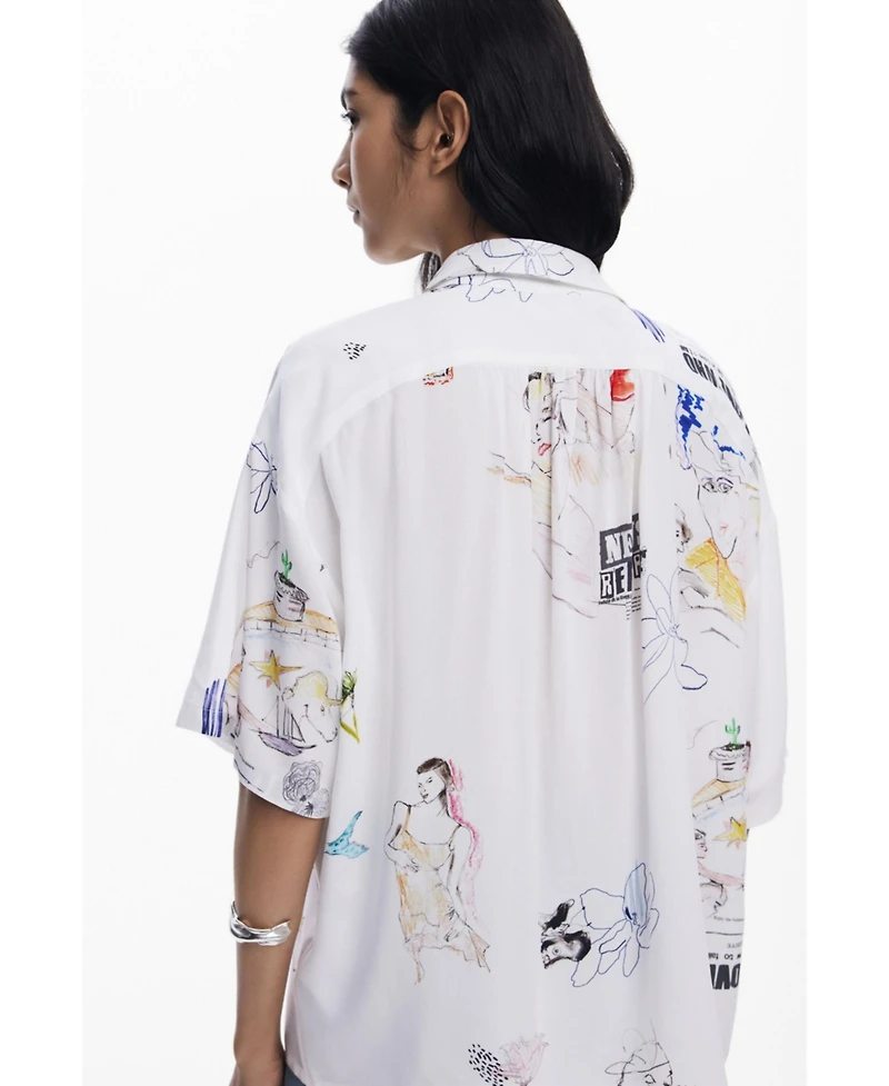 Desigual Women's Short-sleeve shirt faces