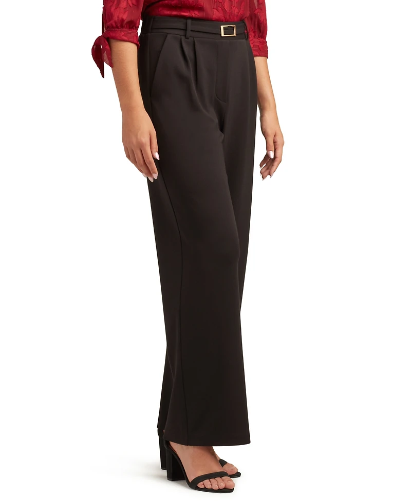 Bcx Juniors Lightweight High-Rise Wide-Leg Scuba Pants