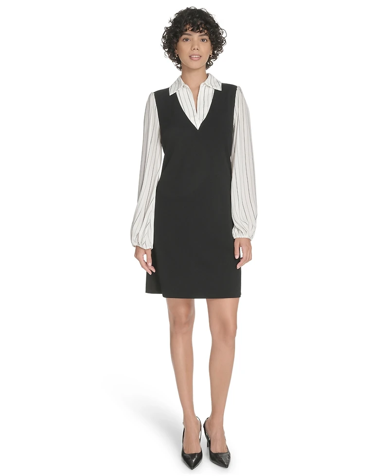 Tommy Hilfiger Women's V-Neck Twofer Dress