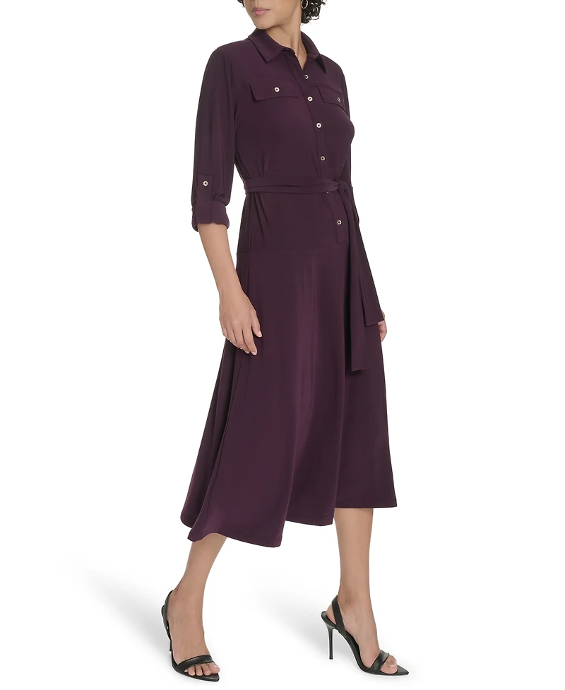 Tommy Hilfiger Women's V-Neck Jersey Shirt Dress