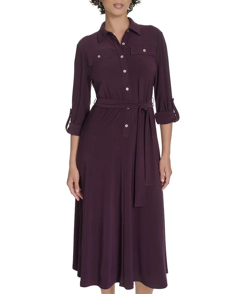Tommy Hilfiger Women's V-Neck Jersey Shirt Dress