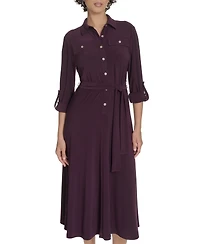 Tommy Hilfiger Women's V-Neck Jersey Shirt Dress