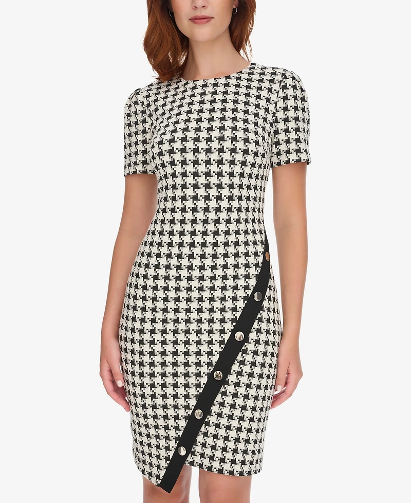 Tommy Hilfiger Women's Houndstooth Pattern Sheath Dress