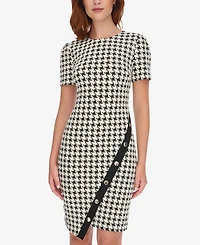 Tommy Hilfiger Women's Houndstooth Pattern Sheath Dress