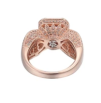 Suzy Levian New York Sterling Silver Emerald Cut Center Topaz Cocktail Ring