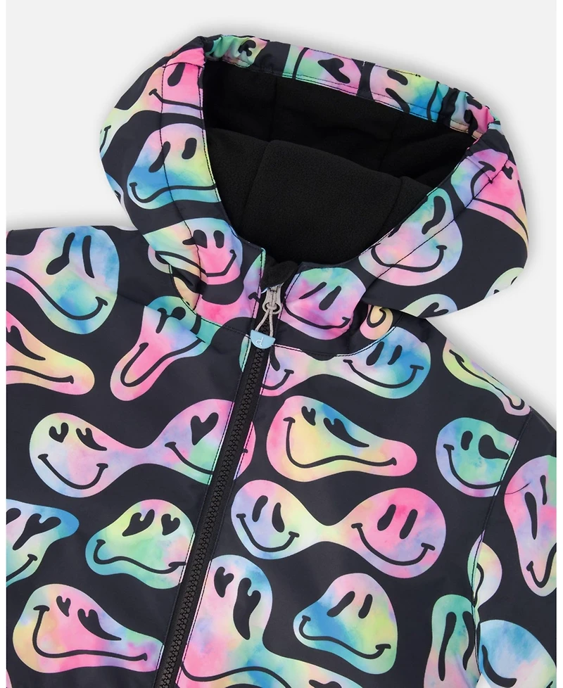 Deux par Girl Two-Piece Chill Outerwear Set with Light Insulation Rainbow Gradient