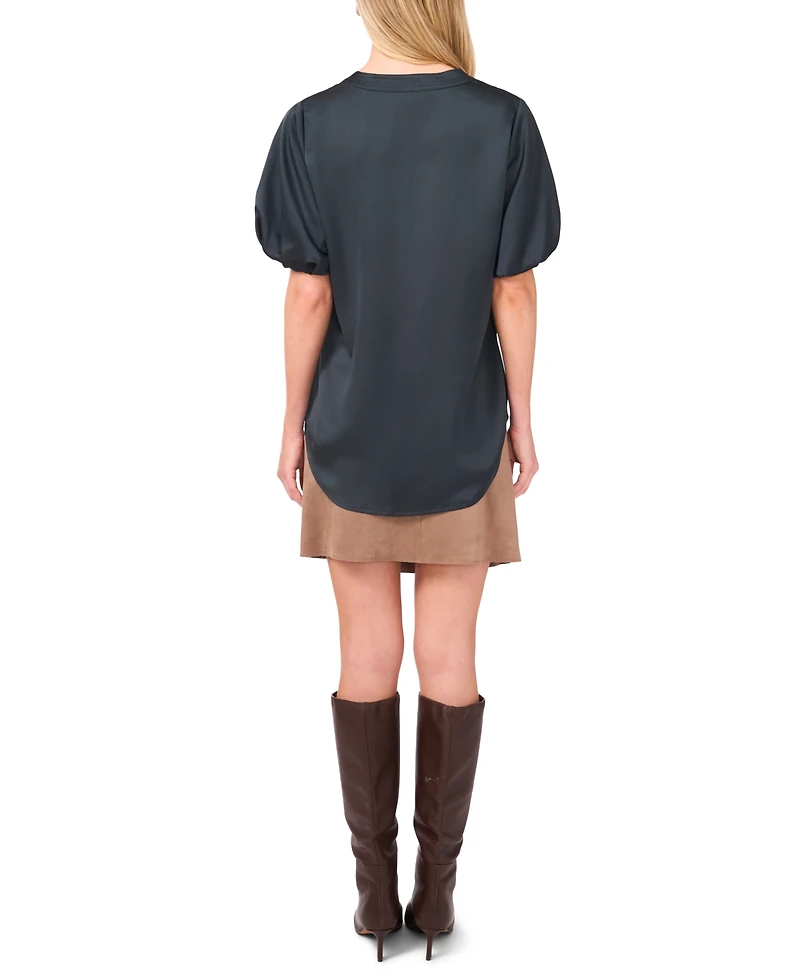 Vince Camuto Women's V-Neck Puff-Sleeve Top