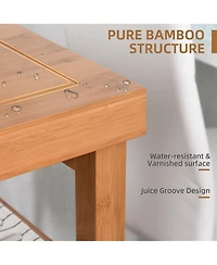 Halifax North America Bamboo Kitchen Organizer: Utility Cart with Drawers and Shelves