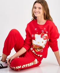 Hybrid Apparel Juniors Hello Kitty Holiday Graphic Sweatshirt Jogger Pants