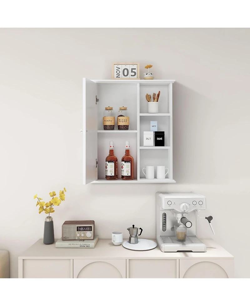 Vanirror White Over-the-Bathroom Storage Cabinet - Wooden Wall Mounted Medicine Cabinet for Bathroom, Laundry Room & Kitchen