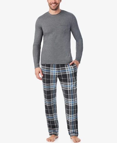 Cuddl Duds Men's Cabin Fleece Long Sleeve Pajama Set