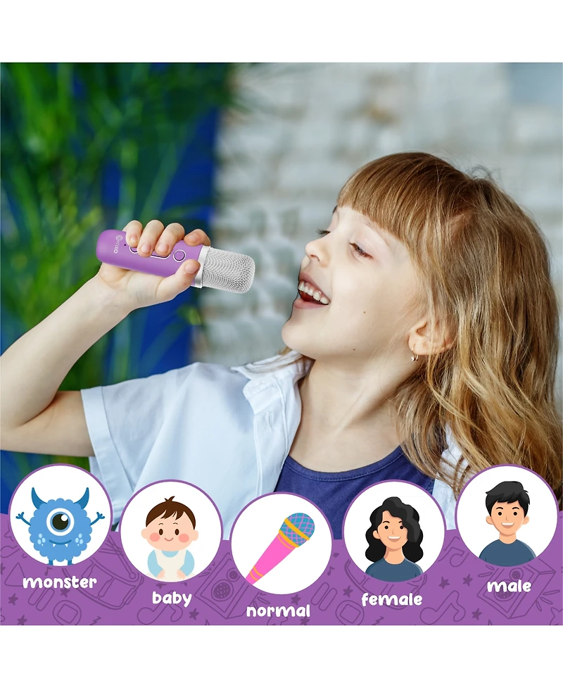 Contixo Mini Karaoke Machine with 2 Wireless Mics, Led Lights, Bluetooth Speaker