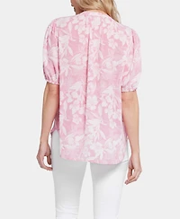 Nydj Women's Short Puff Sleeve Popover Top