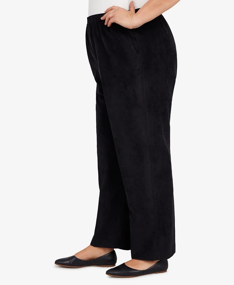 Alfred Dunner Plus Classic Corduroy Elastic Waist Medium Length Pants