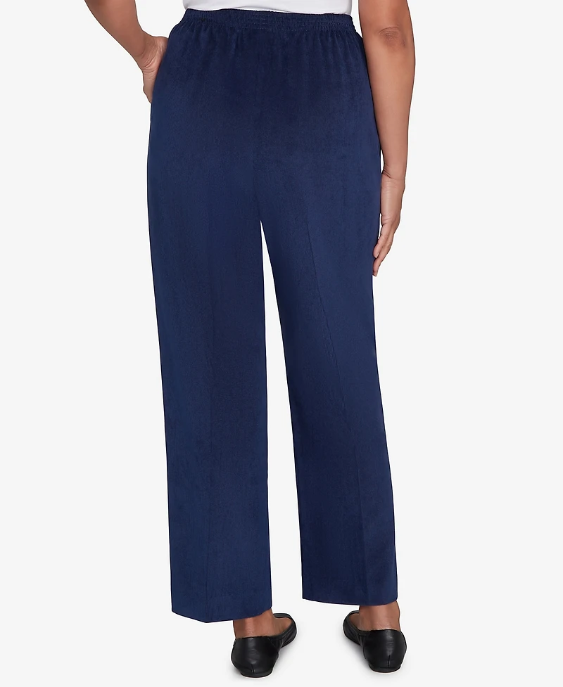 Alfred Dunner Plus Size Classic Corduroy Elastic Waist Medium Length Pants