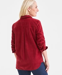 Style & Co Petite Cotton Corduroy Shirt, Macy's Exclusive