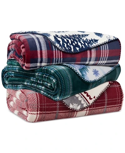 Weatherproof Reversible Plaid Throw, 50" x 70"
