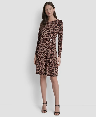Dkny Women's Long Sleeve Jewel Neck Sheath Dress