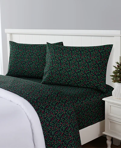 Sanders Holiday Printed Microfiber 3-Pc. Sheet Set, Twin