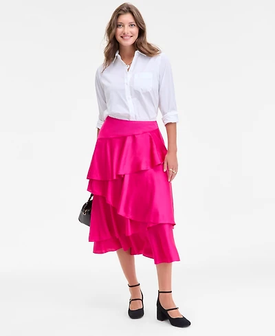 On 34th Women's Tiered Ruffle Midi Skirt, Macy's Exclusive