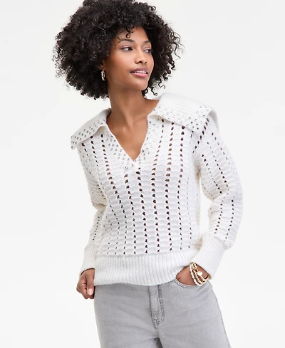 On 34th Women's Embellished Sailor-Collar Sweater, Macy's Exclusive