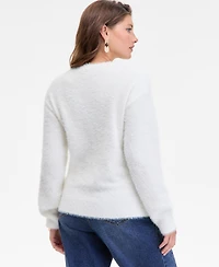 On 34th Women's Eyelash Dog Crewneck Sweater, Macy's Exclusive