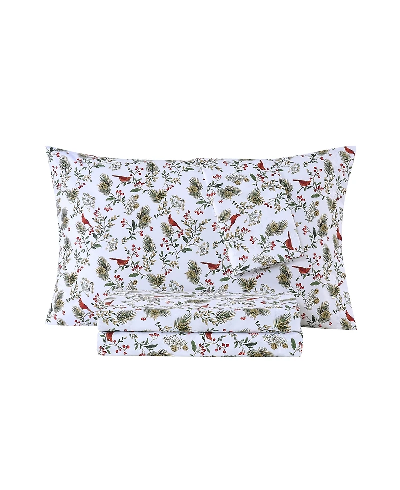Sanders Holiday Printed Microfiber 4-Pc. Sheet Set, King