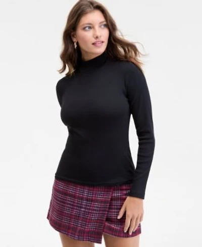 On 34th Womens Mock Neck Micro Rib Top Xxs 4x Macys Exclusive