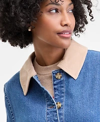On 34th Women's Denim Corduroy Collar Jacket, Macy's Exclusive