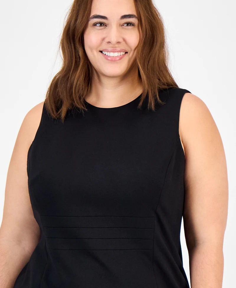 Kasper Plus Crewneck Sleeveless Sheath Dress